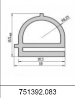 Профиль Е-образный силиконовый 751392.083