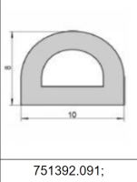 Силиконовый профиль D-образный 751392.091